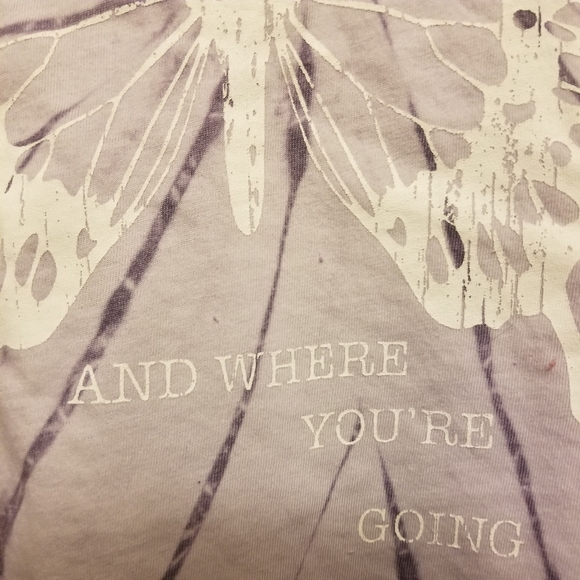 NWT Rebellious One Tie Dye Purple Butterfly Graphic Tee Crop Top Shirt Girls M - Picture 10 of 11